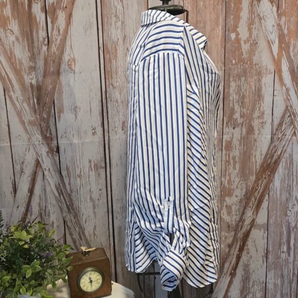 Stripped Button-up Blouse - Picture 3 of 8